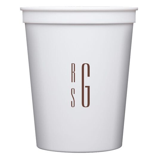 Your Skinny Stacked Initials Stadium Cups